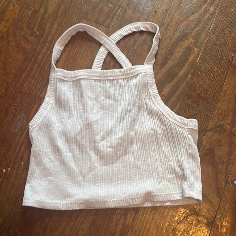 American Eagle White tank-top cross back